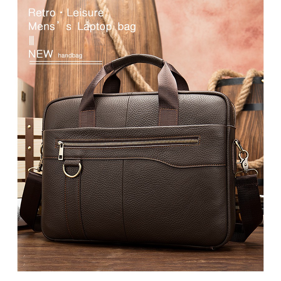 leather laptop shoulder bag