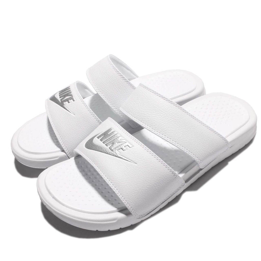 nike slippers white