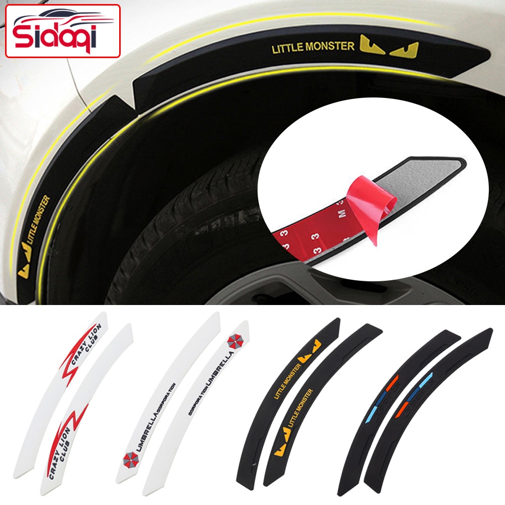 2Pieces Car Fender Flares Arch Wheel Eyebrow Edge Trim Protector Rubber