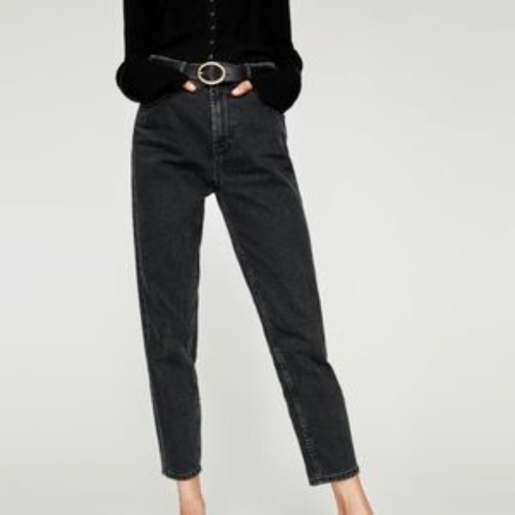 zara black mom jeans