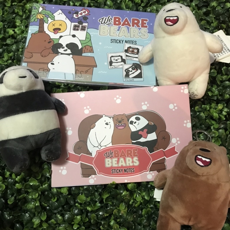 We Bare Bears Merch Bundle (Ice Bear, Pan Pan, Grizz Stuffed Toy Keyrings  And Sticky Notes) | Shopee Philippines