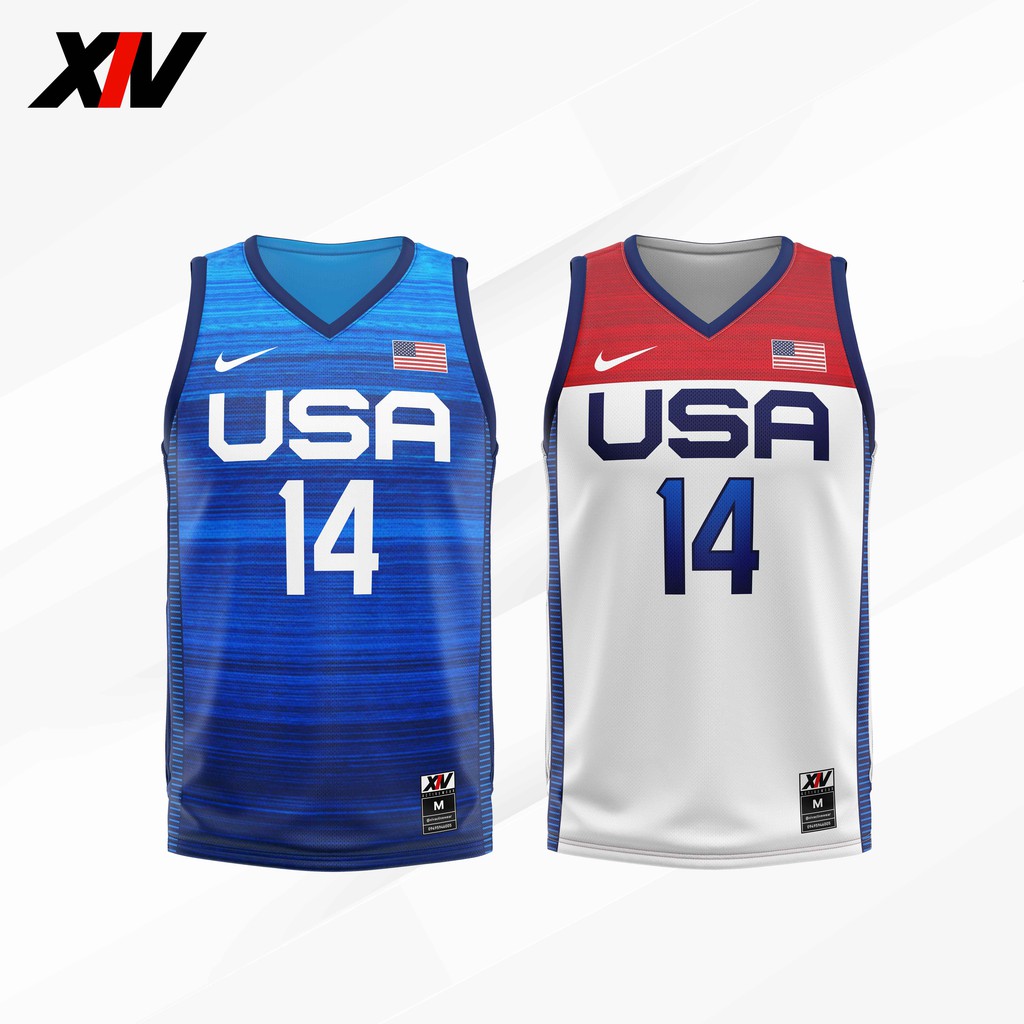 Customized Team Usa Summer Olympic Basketball Jersey 21 Shopee Philippines