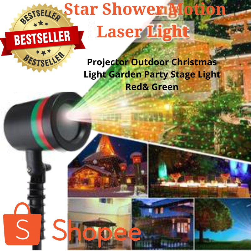 Star Shower Motion Laser Light Projector Outdoor Christmas Light Garden Party Stage Light Red