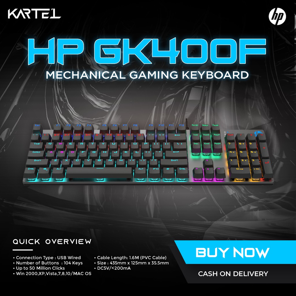 HP MECHANICAL GAMING KEYBOARD HPGK400F RGB Shopee Philippines