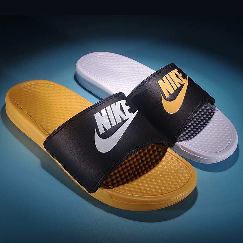 nike slippers yellow