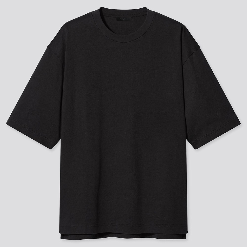 Cotton Goods Plain T-shirt Savian Black Oversized Tees | Shopee Philippines