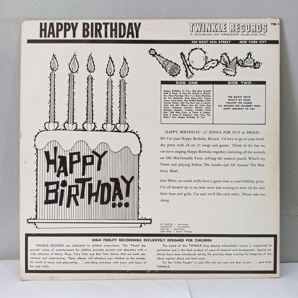 Unknown Artists - Happy Birthday (27 Songs For Fun And Frolic) - Vinyl  Record Plaka LP Children | Shopee Philippines