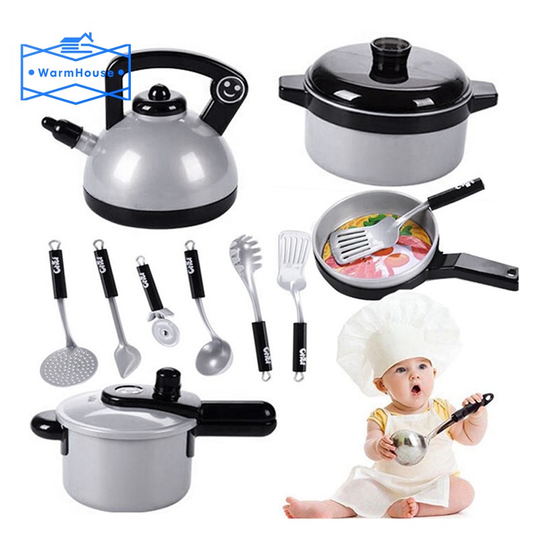 Hot Children Kitchen Cooking Game Pretend Role Play Toy Cookware Set Gift 13PCs
