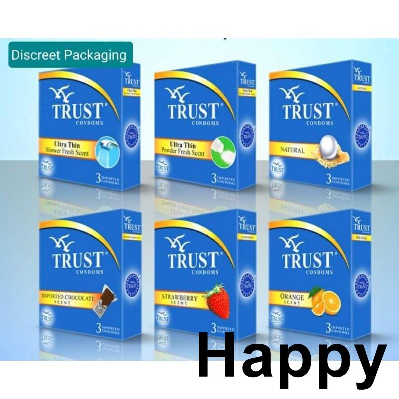 TRUST CONDOM and EZ lubricant ALL VARIANTS, DISCREET PACKAGING (3PCS PER PACK OF CONDOM