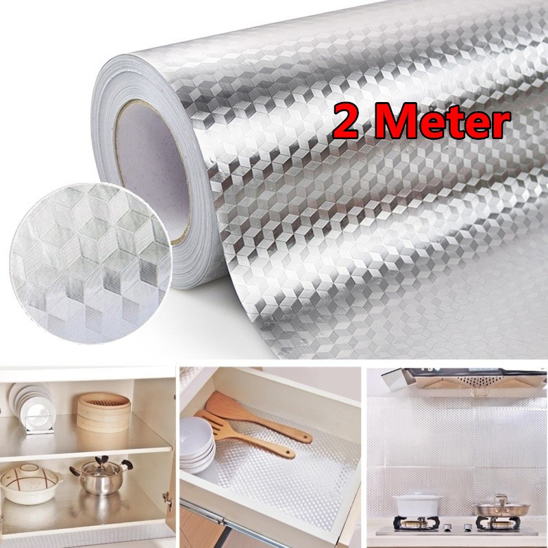 Wallpaper Accessories Aluminum Foil Self Adhesive Waterproof Wallpaper Kitchen Sticker Home Decor Soft Netpackmdz Com Ar