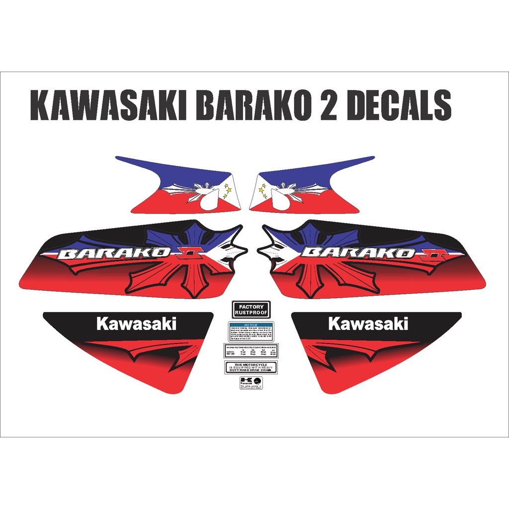 Kawasaki Barako 2 Sticker Decals Complete Set Best Seller Shopee
