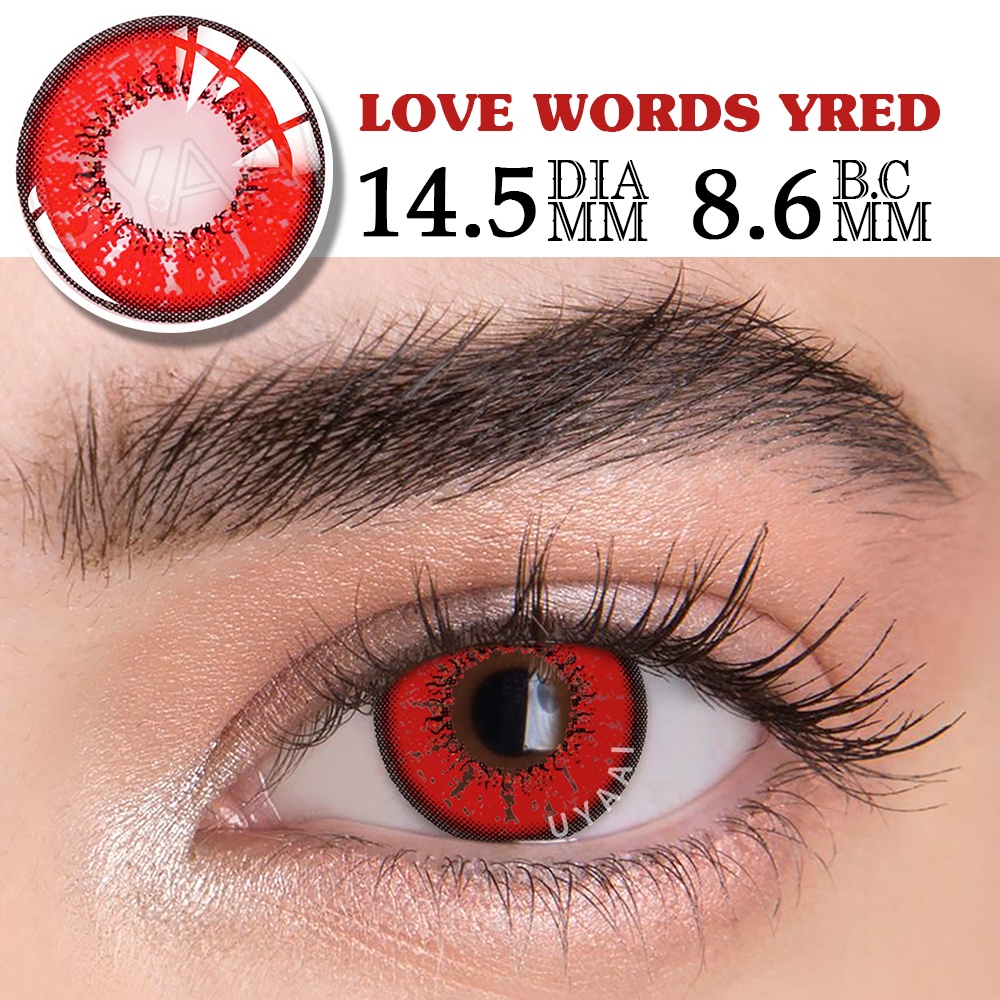 UYAAI 2Pcs/pairs Contact Lenses For Eyes Anime Lentillas Rojas Cosplay  Cosmetics For Eyes Beauty Enlarging-Effect Lenses YUMEKO RED SERIES |  Shopee Philippines
