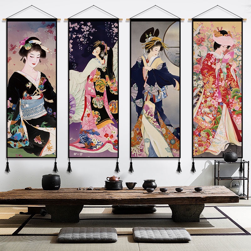 Japanese Style Hanging Cloth The Portrait of Lady Wall Hanging