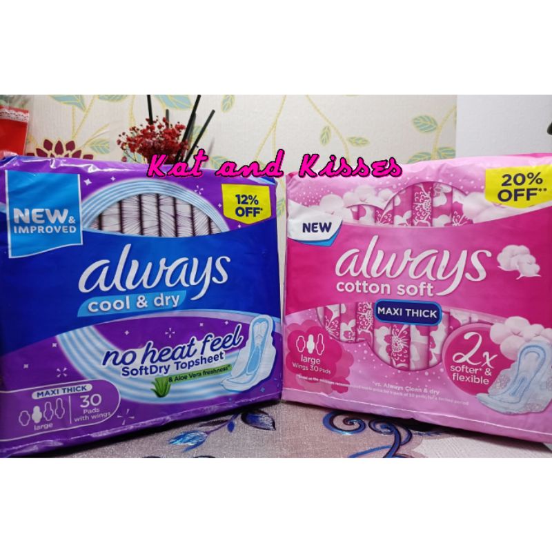 ALWAYS Maxi Thick Large Sanitary Napkin 30pcs/pack Shopee Philippines