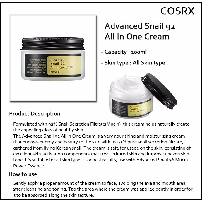 snail mucin cosrx cream