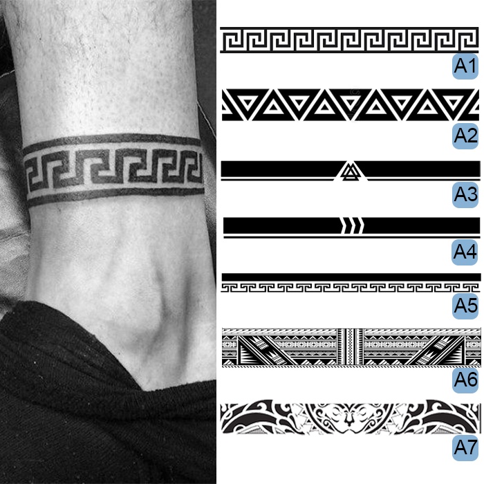 Temporary Tattoo Armband / Tribal Anklet / Full Hand Tattoo Stickers