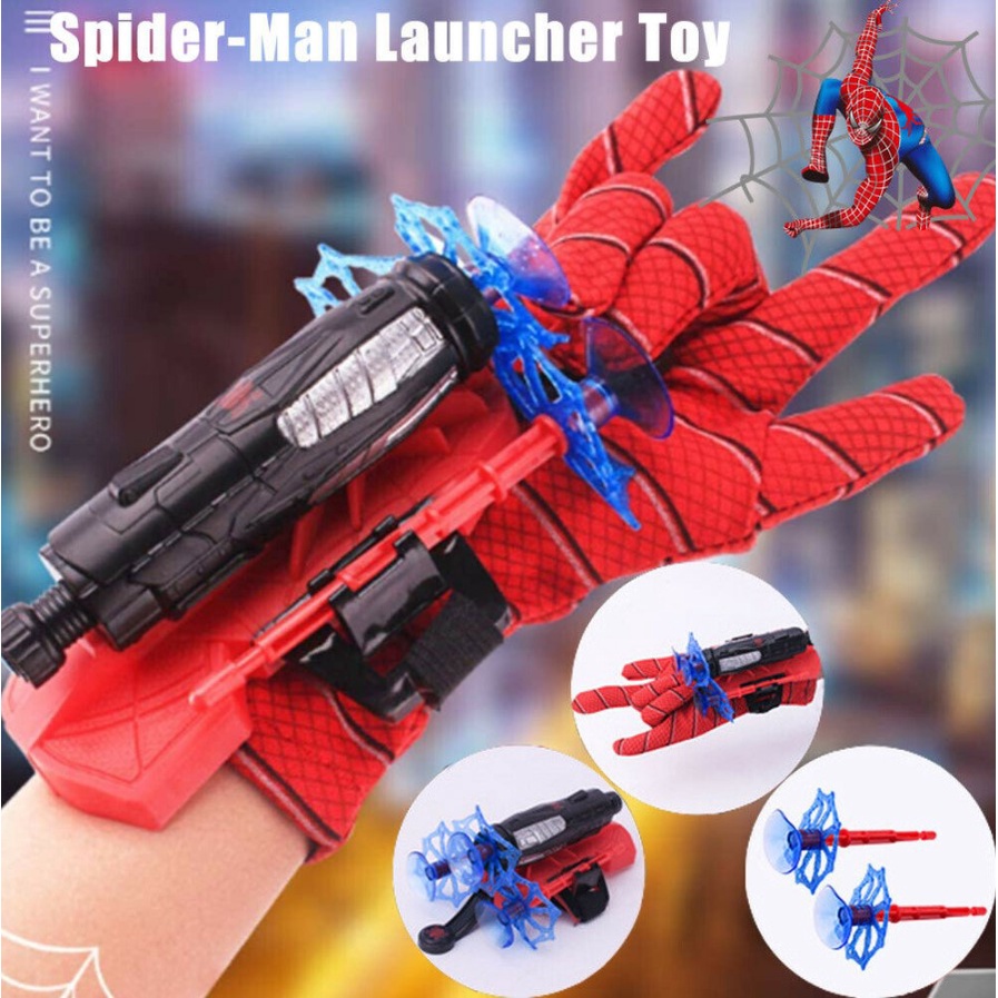 Spider-Man Glove Web Shooter Dart Blaster Launcher Toy Spiderman ...