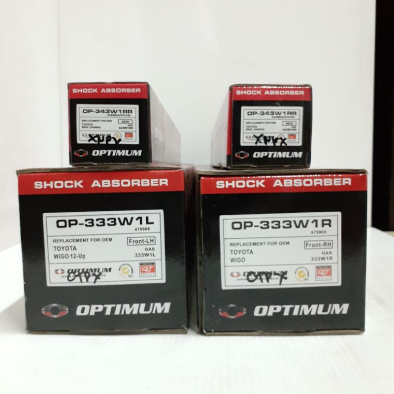OPTIMUM SHOCK ABSORBER FRONT & REAR TOYOTA WIGO 1216’ (SET BUNDLE