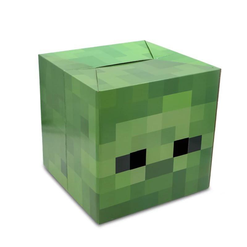 minecraft cardboard head box steve creeper enderman mask costume