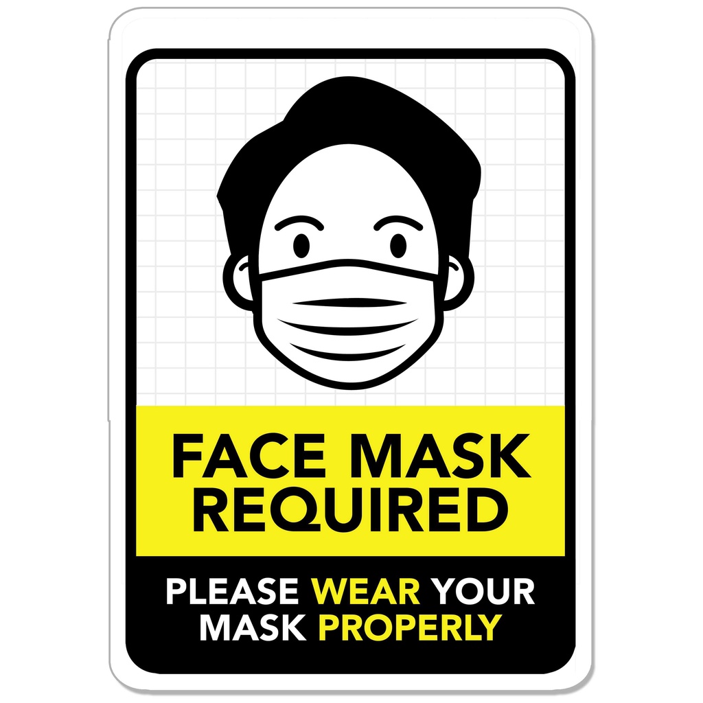 Face Mask Required Sign Laminated Signage Sign Board Shopee Philippines