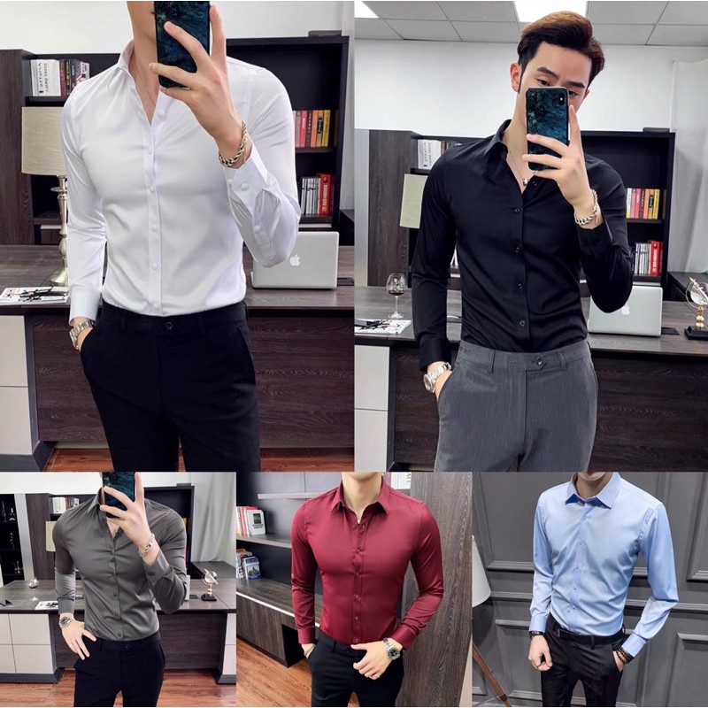 Plain Long Sleeve Polo For Men Casual Korean Style | Shopee Philippines