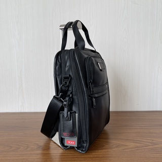 【Shirely.ph】【Ready Stock】TUMI Alpha 3 all leather men's business casual messenger shoulder bag  extension bag leather bag #7