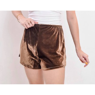 high waisted velvet shorts