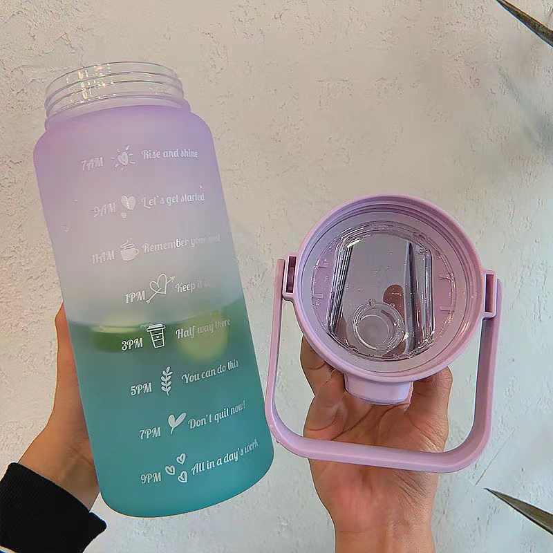 FB 2L/1.5L PASTEL Inspirational Water Bottle with Motivationa & Straw ...