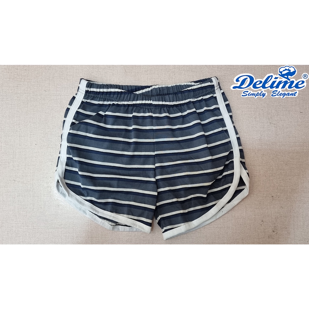 Delime Ladies Short / Tiktok Jogging (Acid Grey & Stripes White, Navy