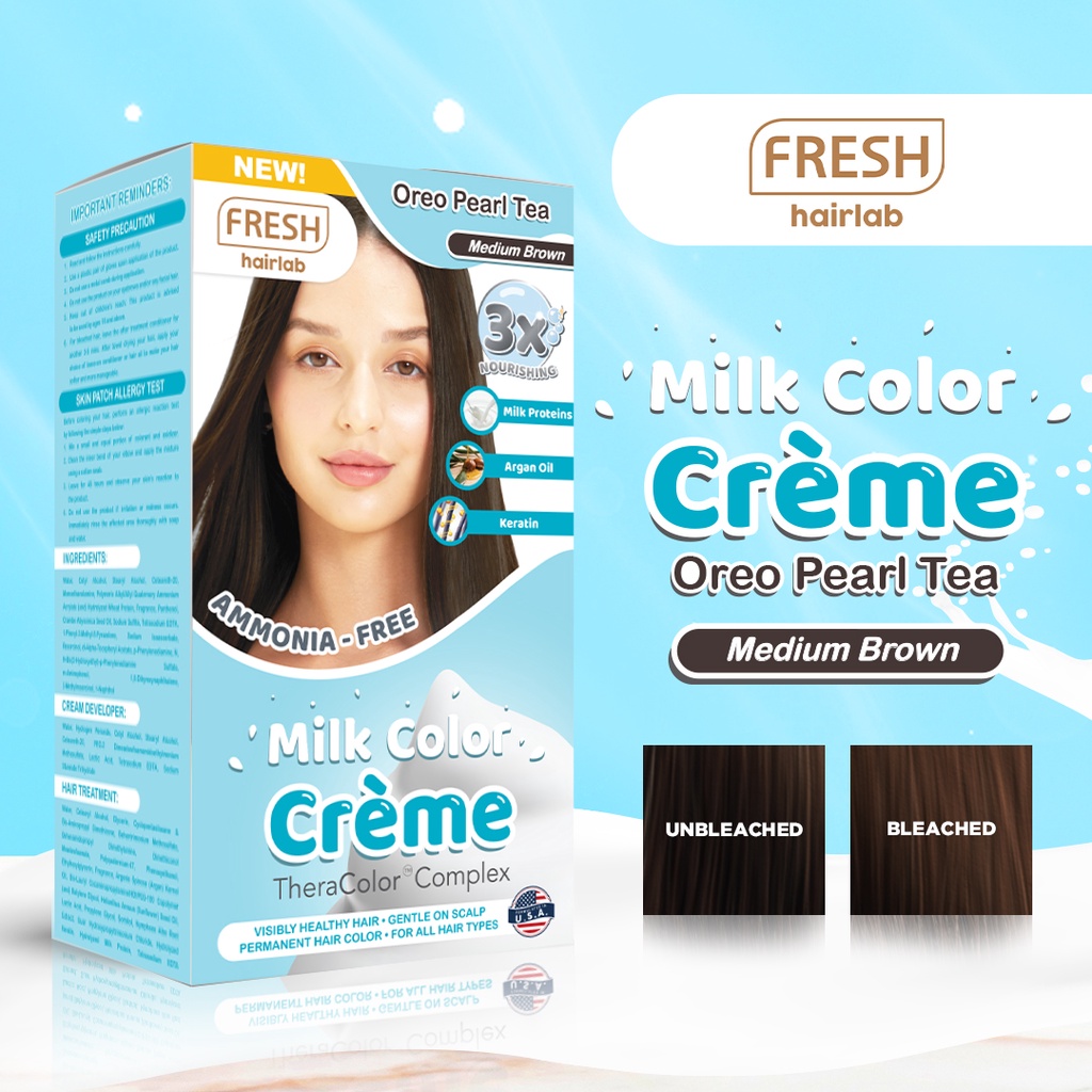 FRESH Hairlab Milk Color Creme Oreo Pearl Tea Medium Brown 100ML