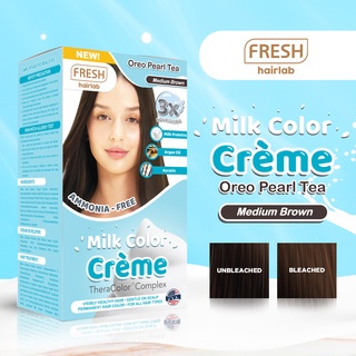 FRESH Hairlab Milk Color Creme Oreo Pearl Tea Medium Brown 100ML #5