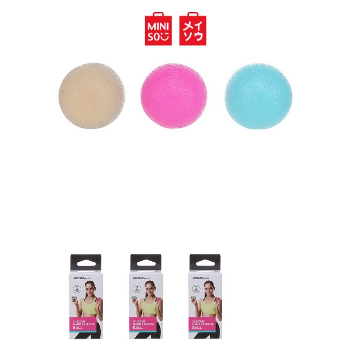 Miniso Sports Silicone Hand Exercise Ball 2 Pack Soft Gel Stress