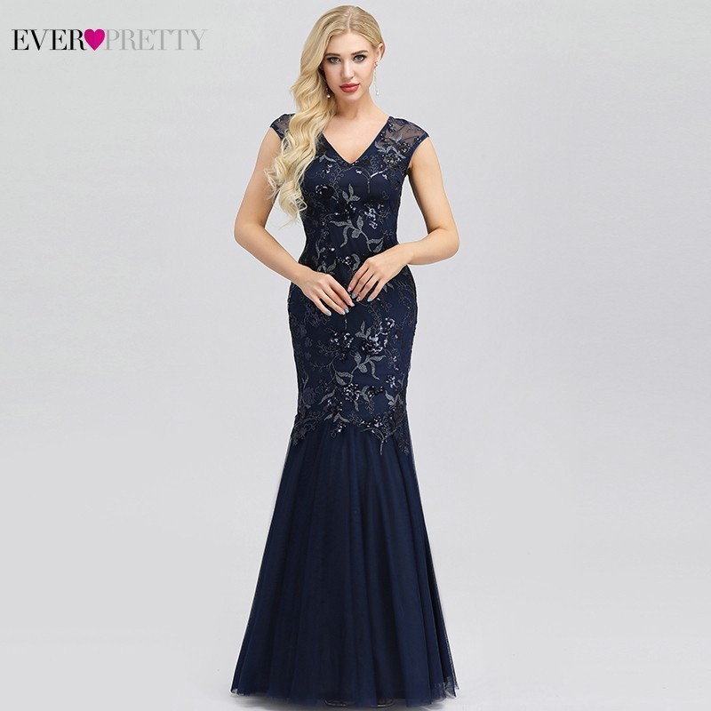 blue evening dress