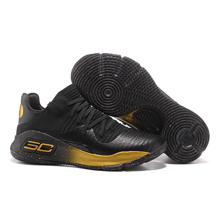 curry 4 shoes black and gold