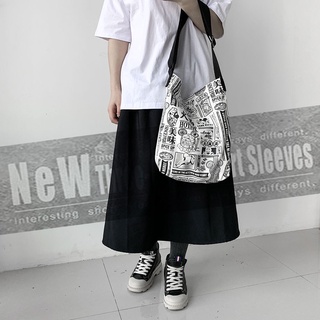 New Ins Canvas Bag Japanese and Korean Simple Messenger Bag Large Capacity Shoulder Bag #7