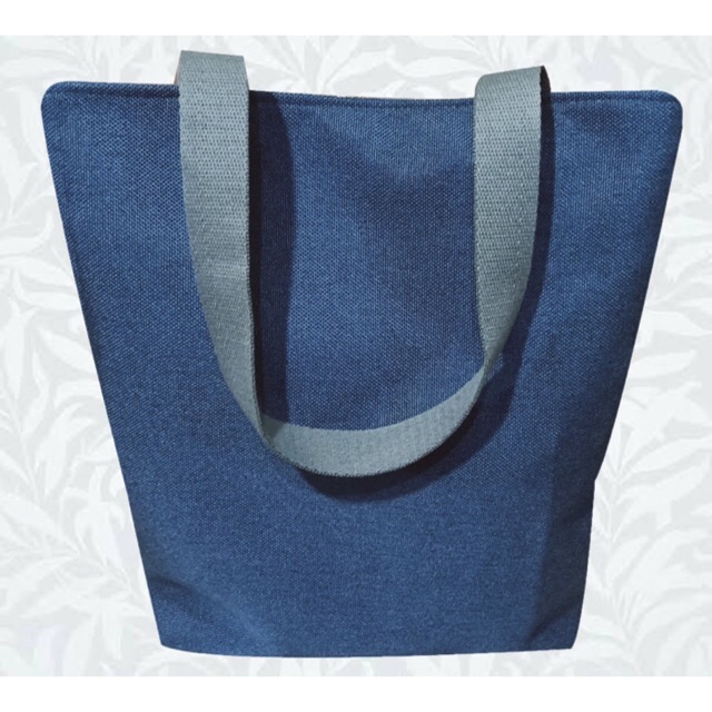 Canvass Bag Denim Tote - Open Tote (No Zipper) Locally Made | Shopee ...