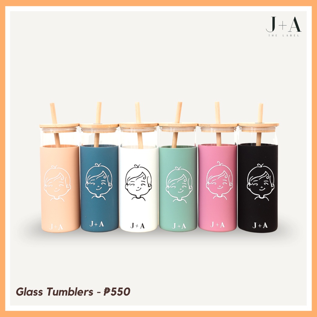 J+A Glass Tumblers (Hot & Cold Tumbler with Silicone Sleeve and Straw) Shopee Philippines