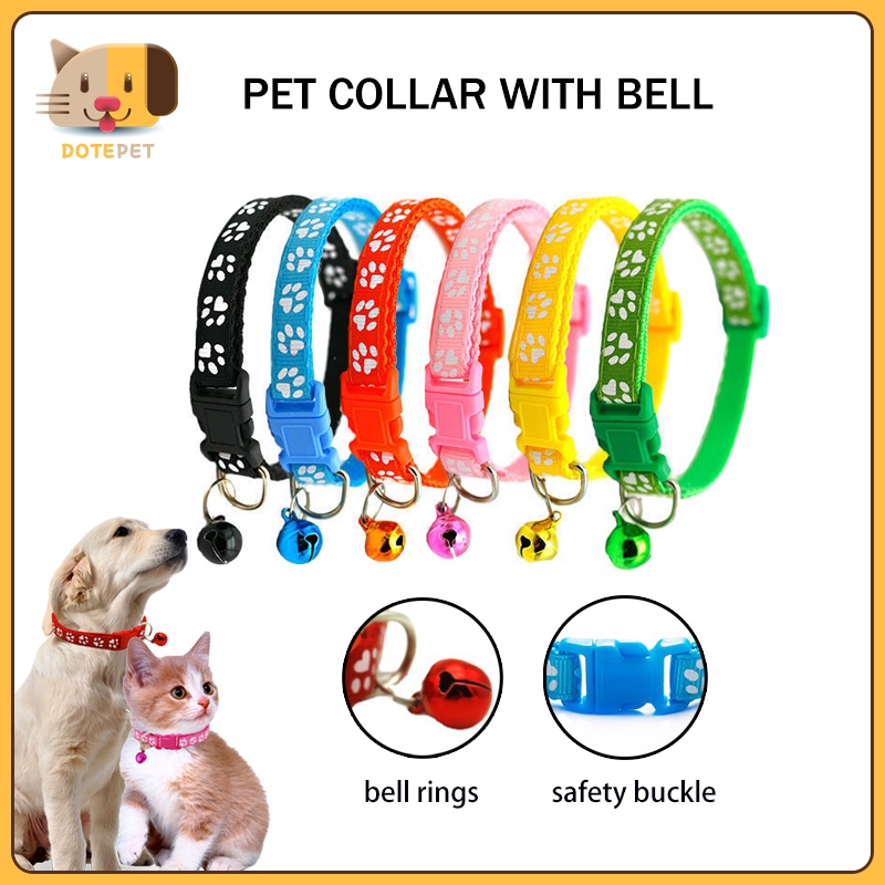 Pet Collar Dog Paw Collar With Bell Safety Buckle Neck for Dog and Cat ...