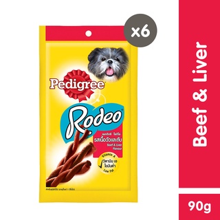 PEDIGREE Rodeo Dog Treats – Treats for Dog in Beef and Liver Flavor (6-Pack), 90g.
