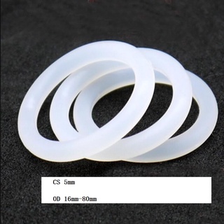 White Silicon Rubber O Ring Seals Washer Food Grade Cross Section 1.5mm OD5-80mm
