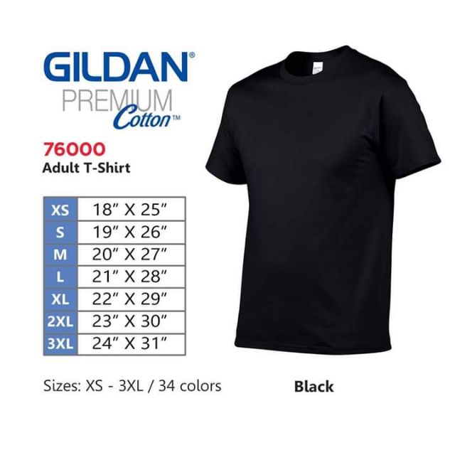 gildan black t shirt