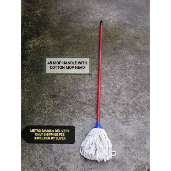 4ft heavy duty mop handle with cotton mop head (for other logistic, sf