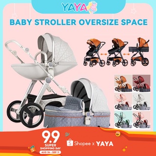 Eggshell stroller Baby Stroller Oversize space  High Landscape 2 ways push Rubber wheel Foldable 0-3