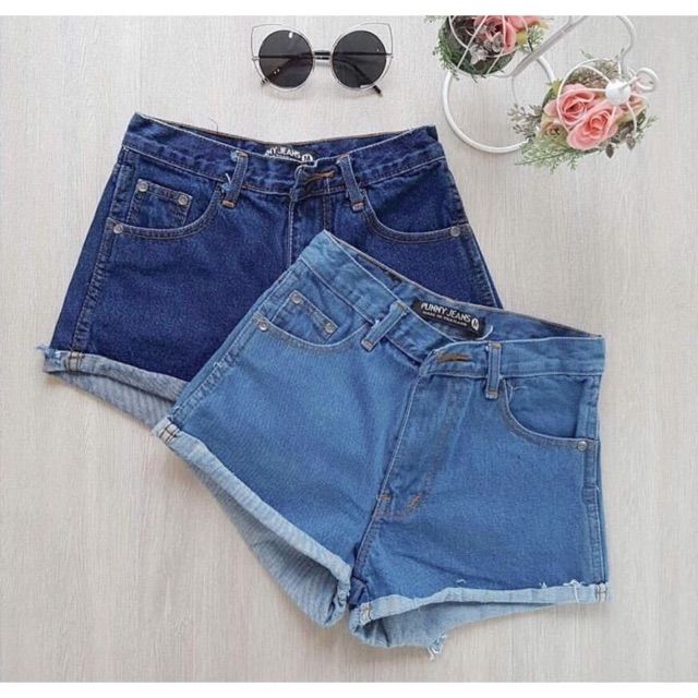 high waisted blue jean shorts