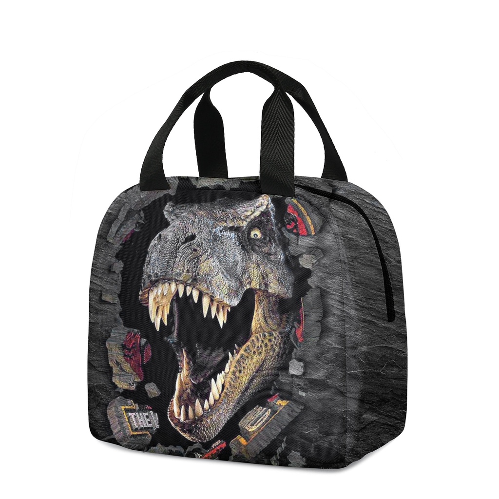Dinosaur Anime 3D Printed Boys Girls Lunch Bag School Lunch Box Ice Bag Tyrannosaurus Rex Cool Gift for Children