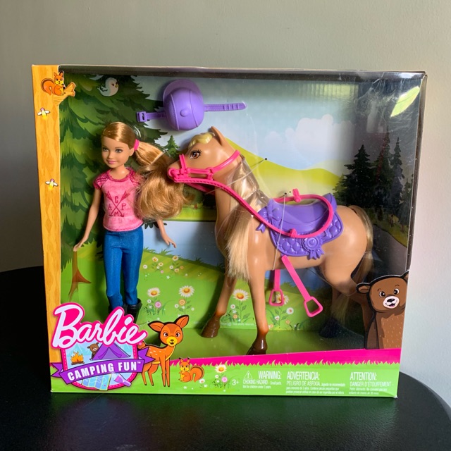 barbie camping fun horse
