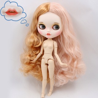 Factory 12" Blythe Doll Nude Customized Carved Lips Teeth Matte Face Joint Body 