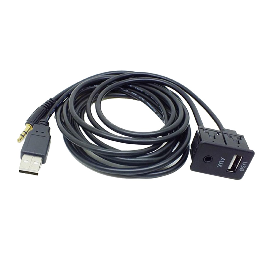 3 5mm Usb Port Aux Audio Socket Car Auto Dashboard Mount Extension