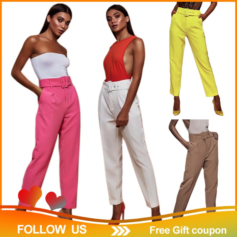 white high waisted pants