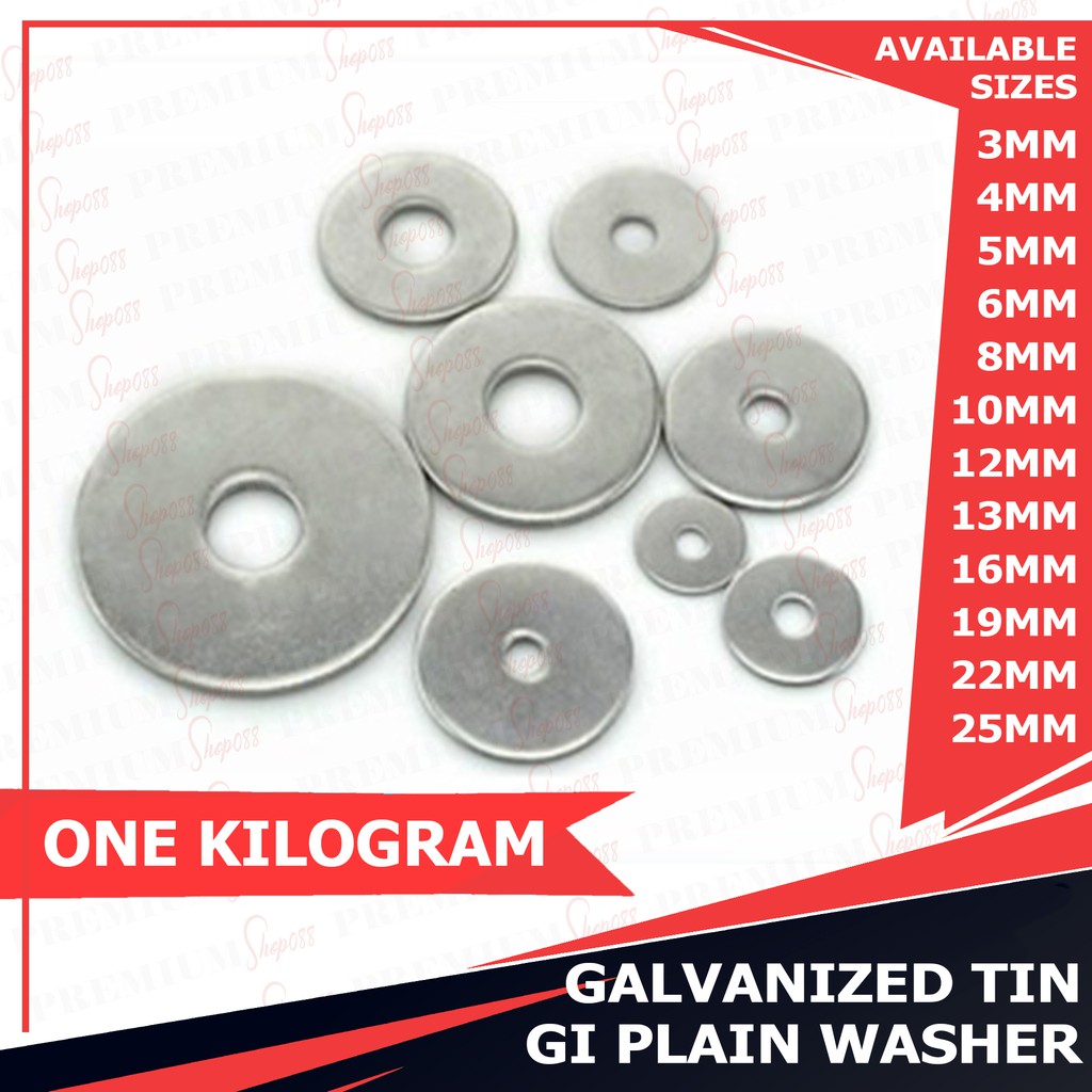 PER KILO GI Tin Plain Washer 3mm 4mm 5mm 6mm 8mm 10mm M3 M4 M5 M6 M8